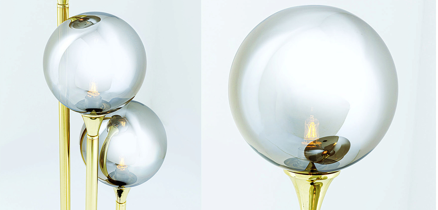 Настольная лампа Three Gray Transparent Balls Настольная лампа Three Gray Transparent Balls - Loft-Concept в Орле