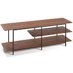 ТВ-тумба с полками из массива ореха Derick Wooden TV Stand варинант исполнения - 2 | Loft Concept в Орле