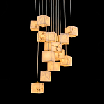 Люстра подвесная с квадратными плафонами из натурального камня Glowing Spheres варинант исполнения - 1 | Loft Concept в Орле