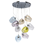 Люстра каскадная с 9-ю разноцветными стеклянными плафонами Kaleido варинант исполнения - 2 | Loft Concept в Орле