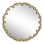 Зеркало круглое в фактурной золотистой раме из металла Mirror Golden Placer варинант исполнения - 1 | Loft Concept в Орле