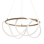 Люстра подвесная круглая золотого цвета с белыми изогнутыми световыми линиями Luke Lampco Tracer Lamp варинант исполнения - 1 | Loft Concept в Орле