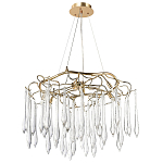 Люстра с хрустальными подвесками в виде капель Droplet Crystal Gold Chandelier 8 варинант исполнения - 2 | Loft Concept в Орле