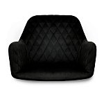 Стул с мягкой черной обивкой из велюра и подъемно-поворотным механизмом на колесиках Harper Black варинант исполнения - 3 | Loft Concept в Орле