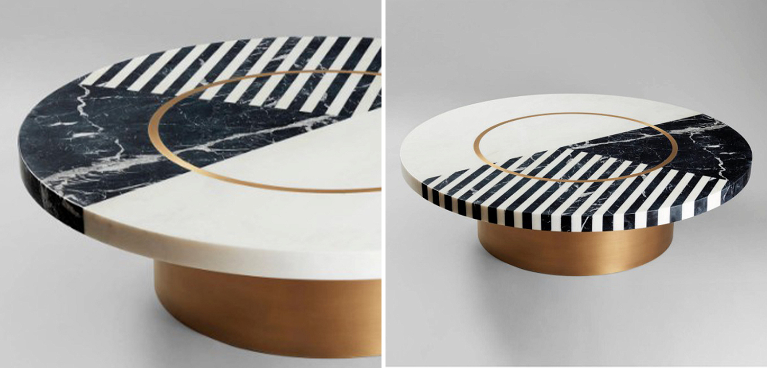 Кофейный стол Mercado Marble Brass Coffee Table Кофейный стол Mercado Marble Brass Coffee Table - Loft-Concept в Орле