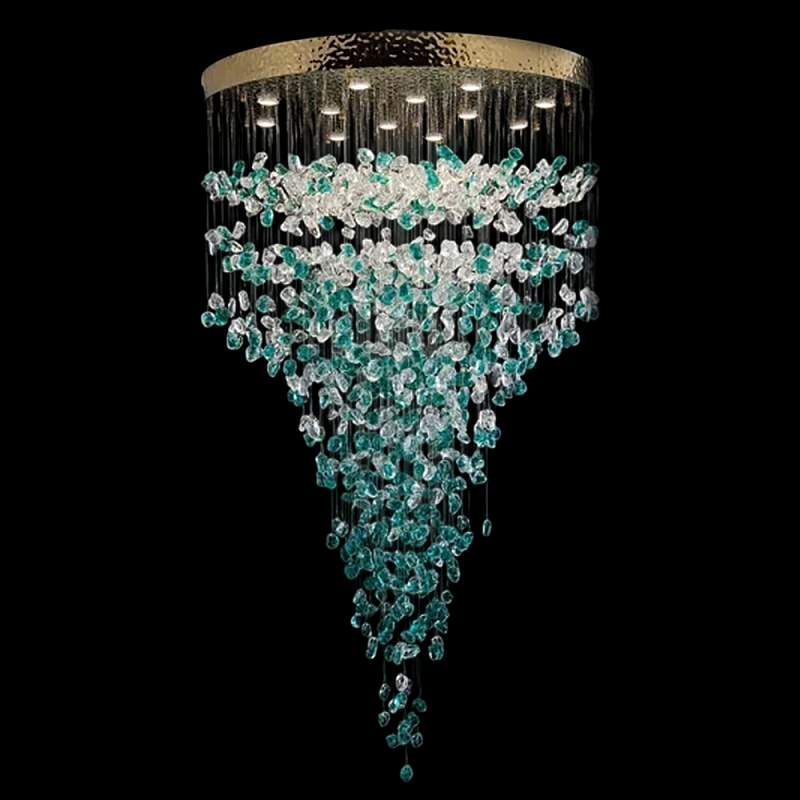 Люстра зеленая каскадная Green Light CascadeDroplet Chandelier Золотой Прозрачный Зеленый Люстра зеленая каскадная Green Light CascadeDroplet Chandelier Золотой Прозрачный Зеленый в Орле | Loft Concept