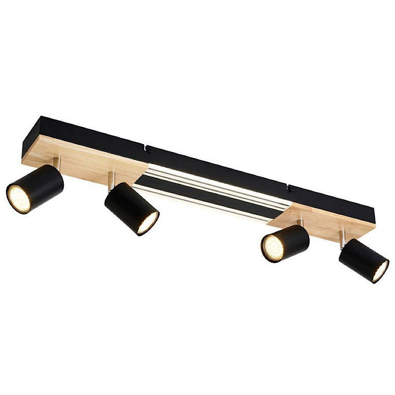 Потолочный светильник черный 70см GAVIN WOOD Черный матовый Прозрачный в Орле | Loft Concept 