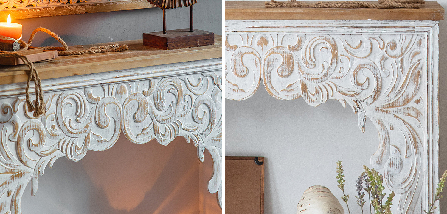 Консоль Indian Antique White Furniture Felicienne Console Консоль Indian Antique White Furniture Felicienne Console - Loft-Concept в Орле