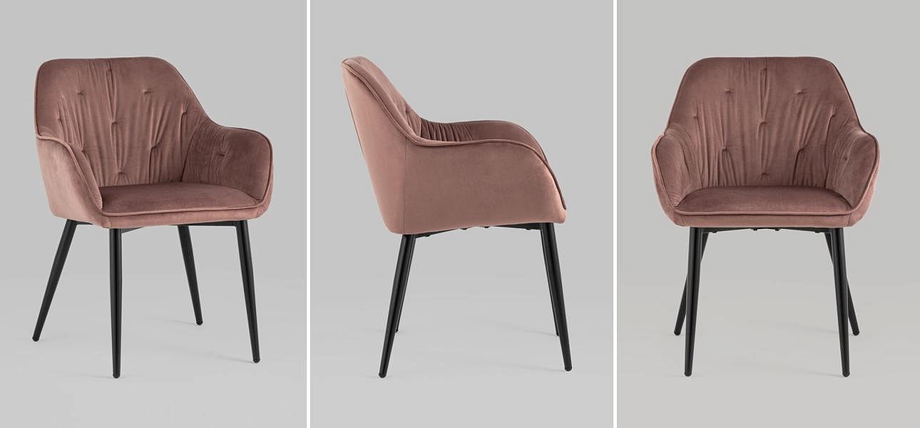 Стул CHANTAL Chair капитоне Пыльно-Розовый Велюр Стул CHANTAL Chair капитоне Пыльно-Розовый Велюр - Loft-Concept в Орле
