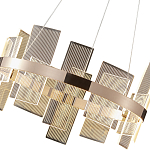 Люстра подвесная круглая с рифлёными прозрачными элементами и золотым основанием Aurea Vista варинант исполнения - 2 | Loft Concept в Орле