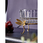 Чаша из прозрачного стекла на бронзовых ножках в виде стрекоз Eden Garden варинант исполнения - 4 | Loft Concept в Орле