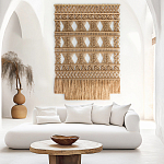Панно на стену плетеное Макраме бежевый цвет  варинант исполнения - 1 | Loft Concept в Орле