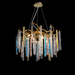 Люстра на подвесе с каркасом из металла и цветными подвесками из стекла Droplet Chandelier варинант исполнения - 3 | Loft Concept в Орле