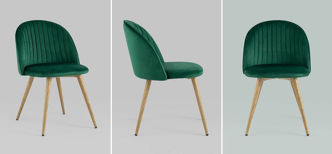 Стул Miruna Chair Изумрудно-Зеленый Велюр Стул Miruna Chair Изумрудно-Зеленый Велюр - Loft-Concept в Орле