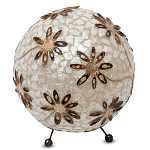 Настольная лампа из перламутра на металлическом каркасе Indonesian Ball варинант исполнения - 1 | Loft Concept в Орле