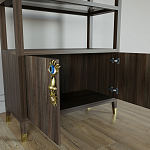 Стеллаж со стеклянными полками Elsa Dreams Walnut варинант исполнения - 5 | Loft Concept в Орле