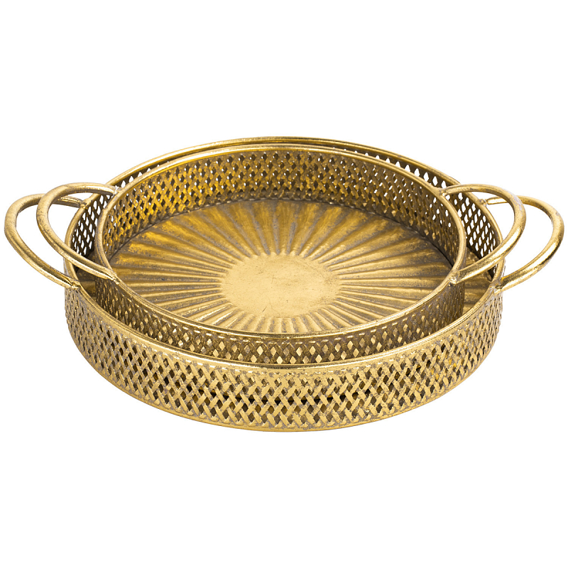 Поднос железный Gold Mesh Золотой Поднос железный Gold Mesh Золотой в Орле | Loft Concept