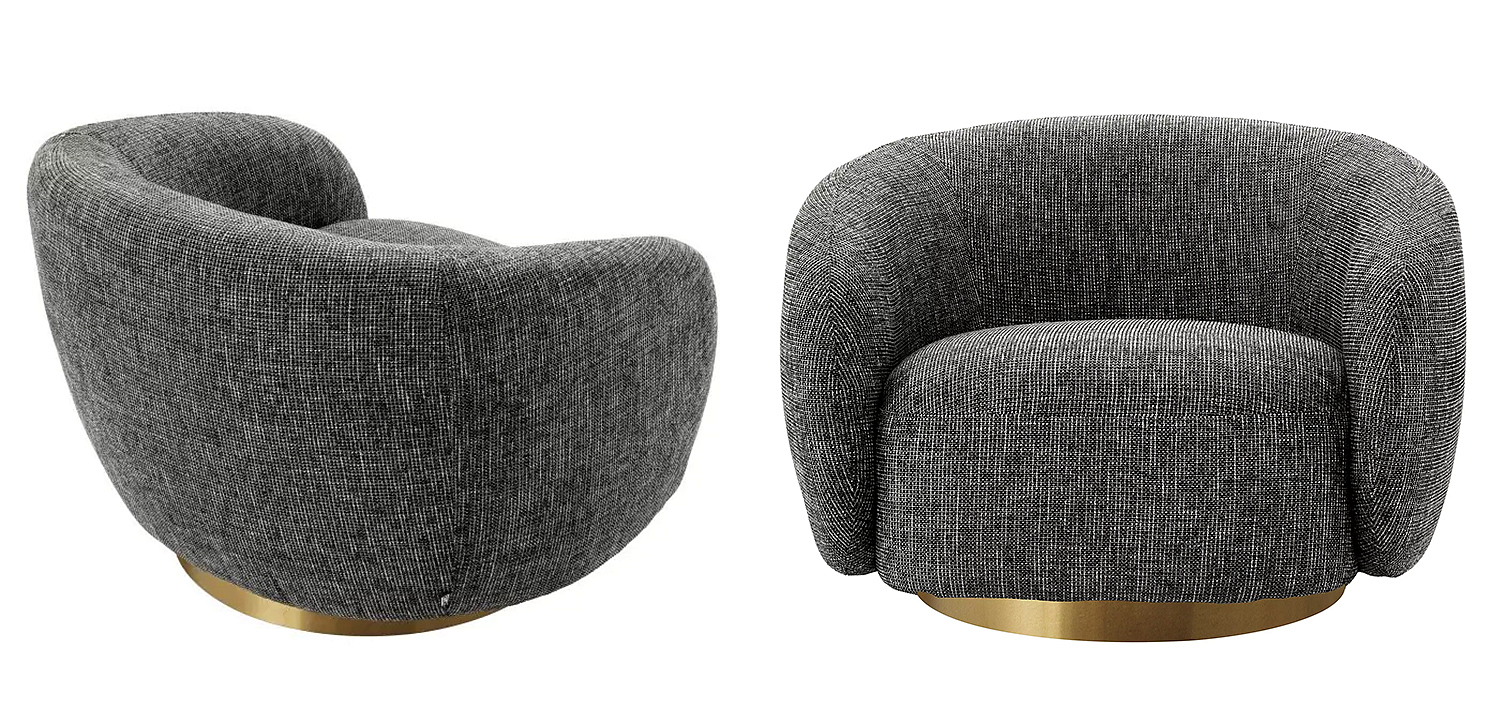 Кресло Eichholtz Swivel Chair Brice Rocat Black Кресло Eichholtz Swivel Chair Brice Rocat Black - Loft-Concept в Орле