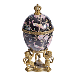 Шкатулка в форме яйца на величественных львах из фарфора с бронзовыми элементами Eden Garden варинант исполнения - 1 | Loft Concept в Орле