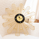 Часы настенные из металла в виде солнца с чёрным циферблатом Mirror Tower Clock варинант исполнения - 4 | Loft Concept в Орле