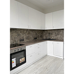 Угловой кухонный гарнитур белый и столешница под мрамор Gene Kitchen Set варинант исполнения - 3 | Loft Concept в Орле