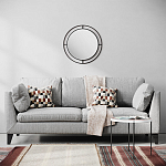 Настенное зеркало круглой формы в черной металлической раме BUBBLE MIRROR BLACK варинант исполнения - 3 | Loft Concept в Орле