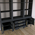 Модульный стеллаж Primo из трех составных элементов Черный дуб варинант исполнения - 4 | Loft Concept в Орле