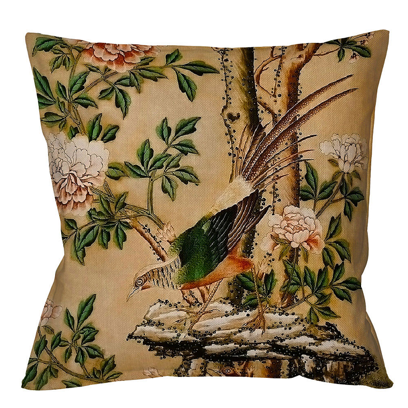 Декоративная подушка Beige and Green Chinoiserie 3 Бежевый Зеленый Декоративная подушка Beige and Green Chinoiserie 3 Бежевый Зеленый в Орле | Loft Concept