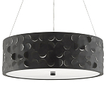 Люстра в форме цилиндра с чёрным фактурным абажуром Round Necklines варинант исполнения - 4 | Loft Concept в Орле