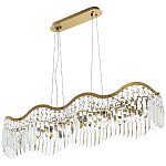 Линейная люстра с подвесками из хрусталя Ludivine Linear Chandelier варинант исполнения - 1 | Loft Concept в Орле