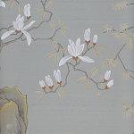 Обои ручная роспись Summer Night Blossom Colourway SC-122 on Wood Ash slub silk варинант исполнения - 2 | Loft Concept в Орле