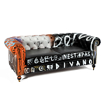 Диван Честерфильд граффити graffiti Orange Sofa натуральная кожа варинант исполнения - 2 | Loft Concept в Орле