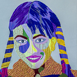 Картина с вышивкой Портрет wall panel People with the yellow ear 3 варинант исполнения - 2 | Loft Concept в Орле