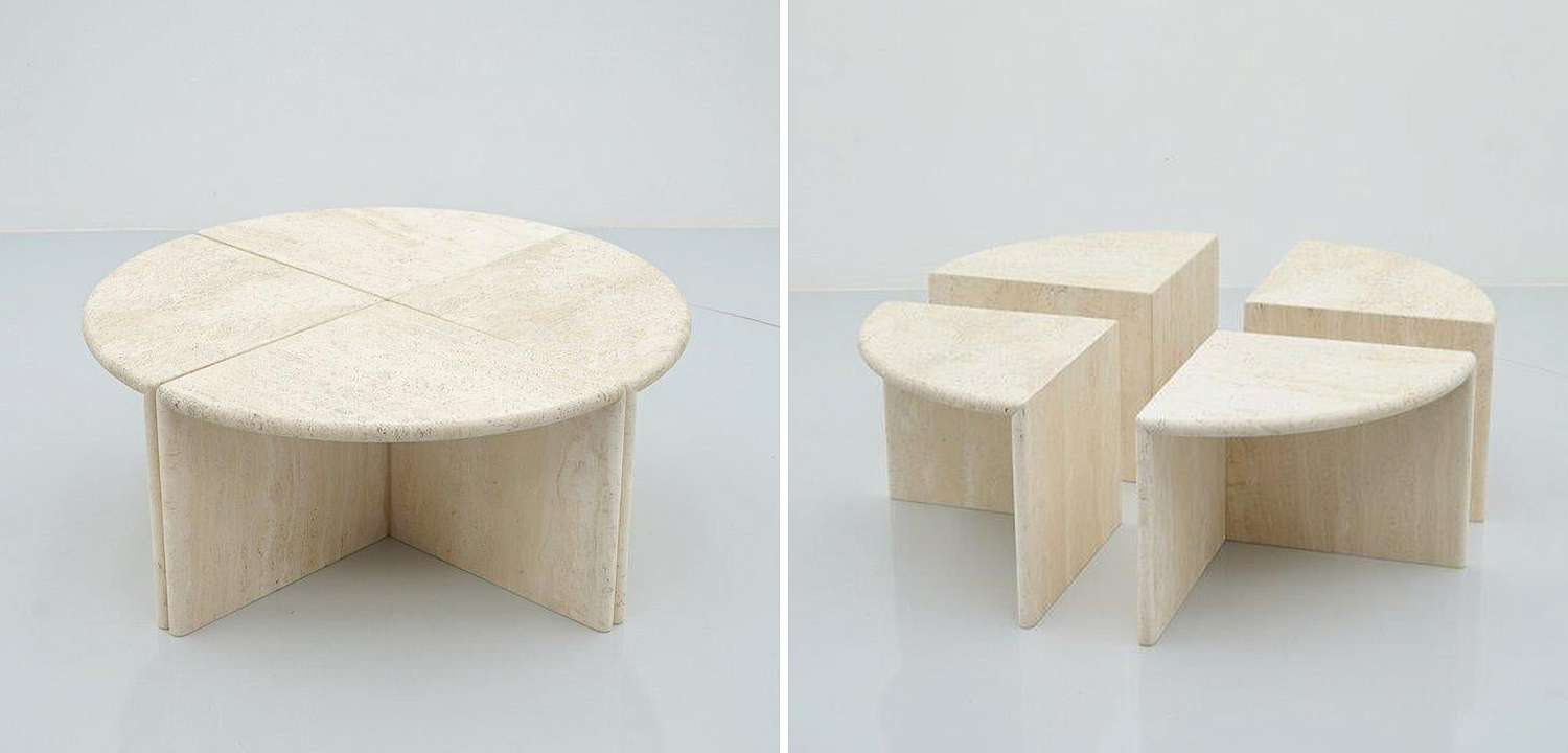 Модульный кофейный стол Set of Four Travertine Side or Coffee Tables Модульный кофейный стол Set of Four Travertine Side or Coffee Tables - Loft-Concept в Орле