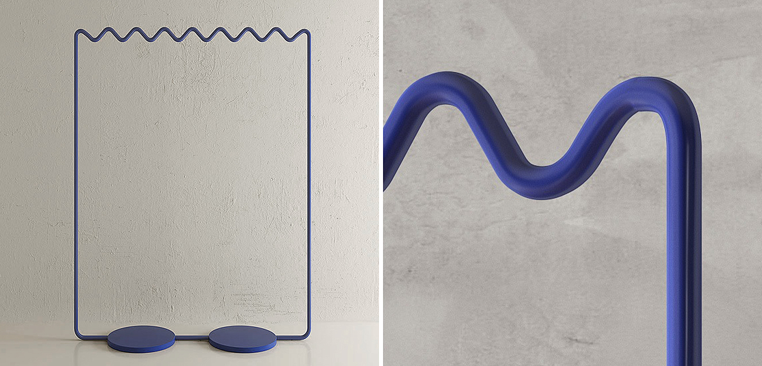 Вешалка Wave-shaped Hanger Rack Blue L Вешалка Wave-shaped Hanger Rack Blue L - Loft-Concept в Орле