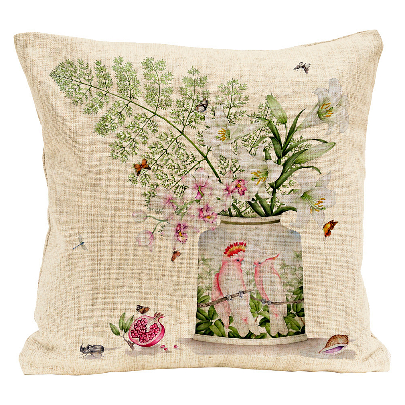 Декоративная подушка Fern Branch Pillow Мульти Бежевый Декоративная подушка Fern Branch Pillow Мульти Бежевый в Орле | Loft Concept