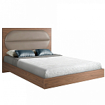 Кровать двуспальная с высоким изголовьем из дерева и подушек из экокожи Modern Look варинант исполнения - 1 | Loft Concept в Орле