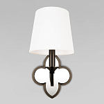 Бра с белым текстильным абажуром и декоративным основанием в виде четырехлистника с зеркальной вставкой Vitorino варинант исполнения - 6 | Loft Concept в Орле