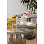 Кофейный столик с основанием из закаленного стекла Classic Round Gray Table варинант исполнения - 3 | Loft Concept в Орле