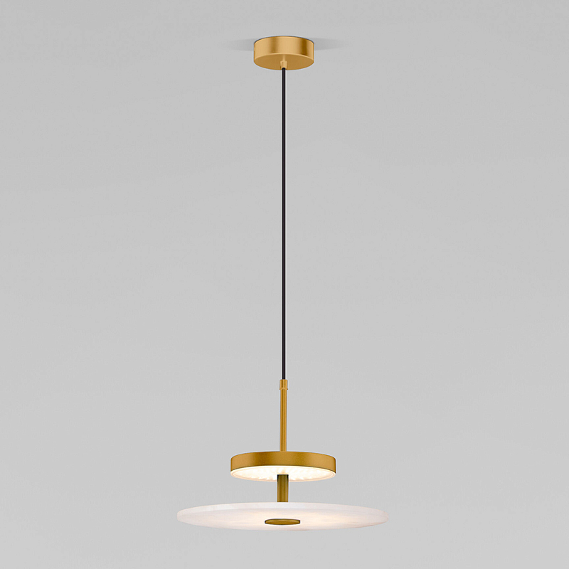 Светодиодный подвесной светильник латунь с мраморным рассеивателем Латунь Белый Мрамор Bianco в Орле | Loft Concept 