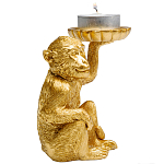 Подсвечник золотая обезьяна с блюдцем Golden Monkey варинант исполнения - 2 | Loft Concept в Орле