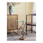 Столик с круглой стеклянной столешницей и корпусом в виде двух павлинов на ветке Table Two Peacocks варинант исполнения - 6 | Loft Concept в Орле