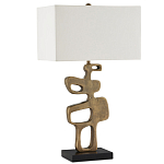 Настольная лампа с фигурным каркасом и прямоугольным тканевым абажуром Brutalist Profile варинант исполнения - 4 | Loft Concept в Орле