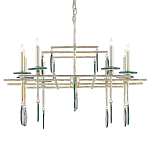 Люстра линейная с круглыми прозрачными подвесками  Horizontal Rectangular Chandelier варинант исполнения - 4 | Loft Concept в Орле