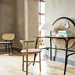 Письменный стол с круглой плетёной панелью для крепления заметок Allegory варинант исполнения - 2 | Loft Concept в Орле