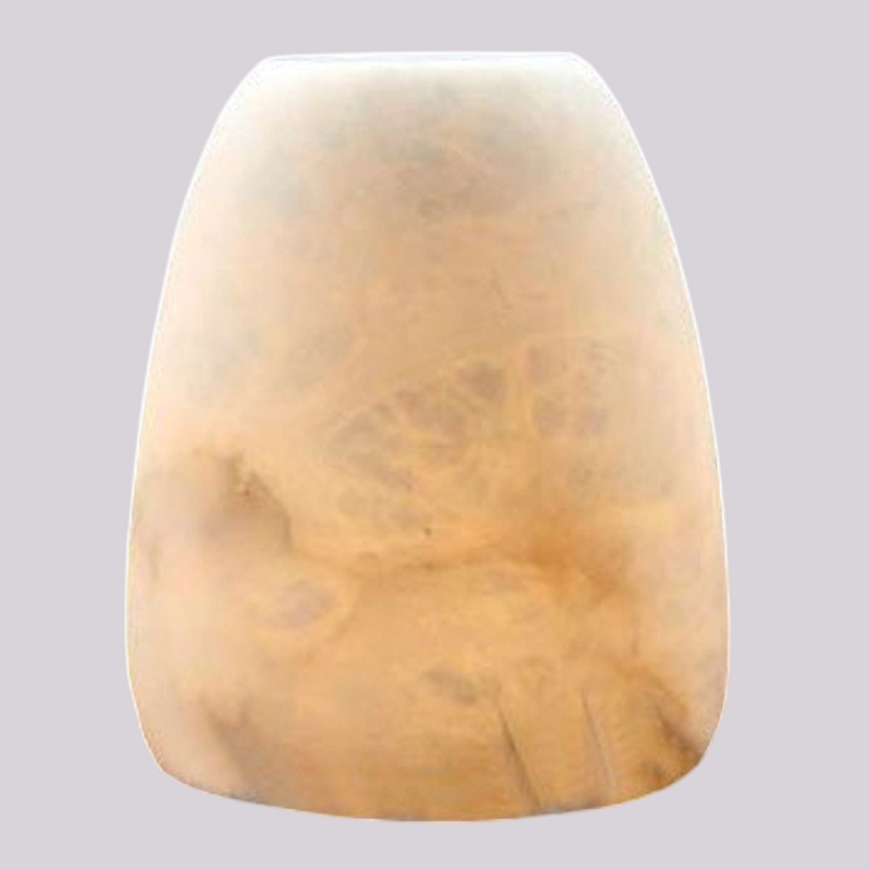 Настольная лампа в форметрапеции из натурального камня Soft Glow of Stone Латунь Белый в Орле | Loft Concept 