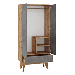 Шкаф с фасадом цвета серый бетон Grace of Furniture варинант исполнения - 2 | Loft Concept в Орле