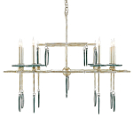 Люстра линейная с круглыми прозрачными подвесками  Horizontal Rectangular Chandelier варинант исполнения - 3 | Loft Concept в Орле