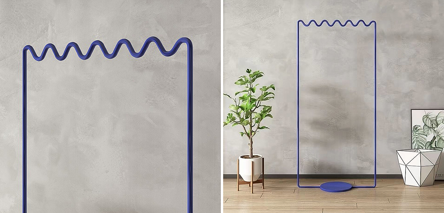 Вешалка Wave-shaped Hanger Rack Blue M Вешалка Wave-shaped Hanger Rack Blue M - Loft-Concept в Орле