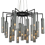 Люстра со стеклянными цилиндрическими плафонами Luminous Cylinders Smoky варинант исполнения - 3 | Loft Concept в Орле